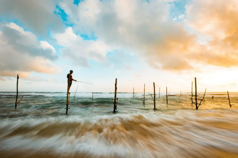 Stilt Fishing in Hikkaduwa, Sri Lanka